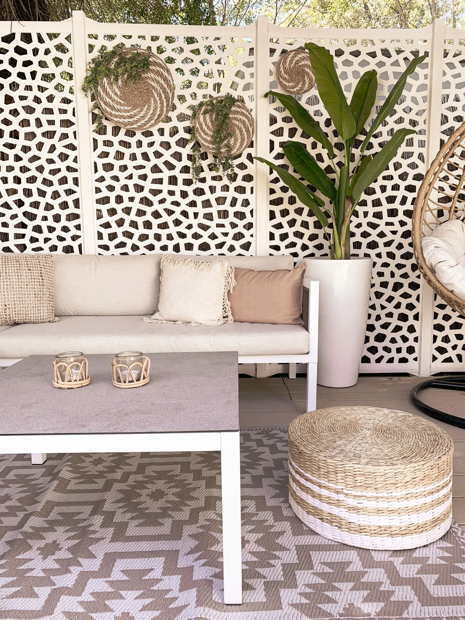 Beliani 4-istuttava Ulkosohvaryhmä Alumiini Vasenk. Valkoinen/ruskea BORELLO - Image 9