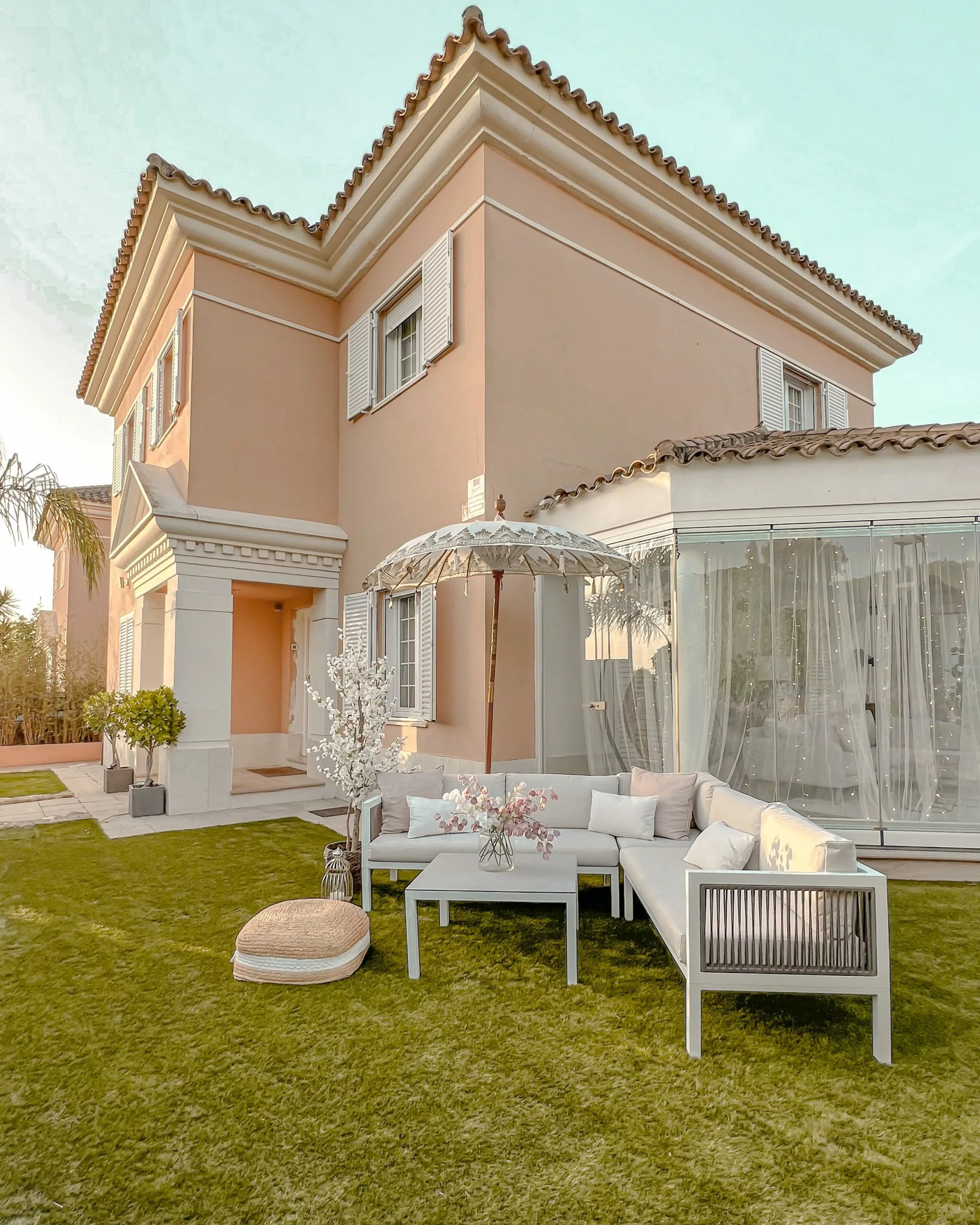 Beliani 4-istuttava Ulkosohvaryhmä Alumiini Vasenk. Valkoinen/ruskea BORELLO - Image 10