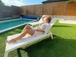 Beliani Aurinkotuoli Alumiini Valkoinen CATANIA II -Ulkokalusteet myymälä undef src sa picid 828391 type whitesh image