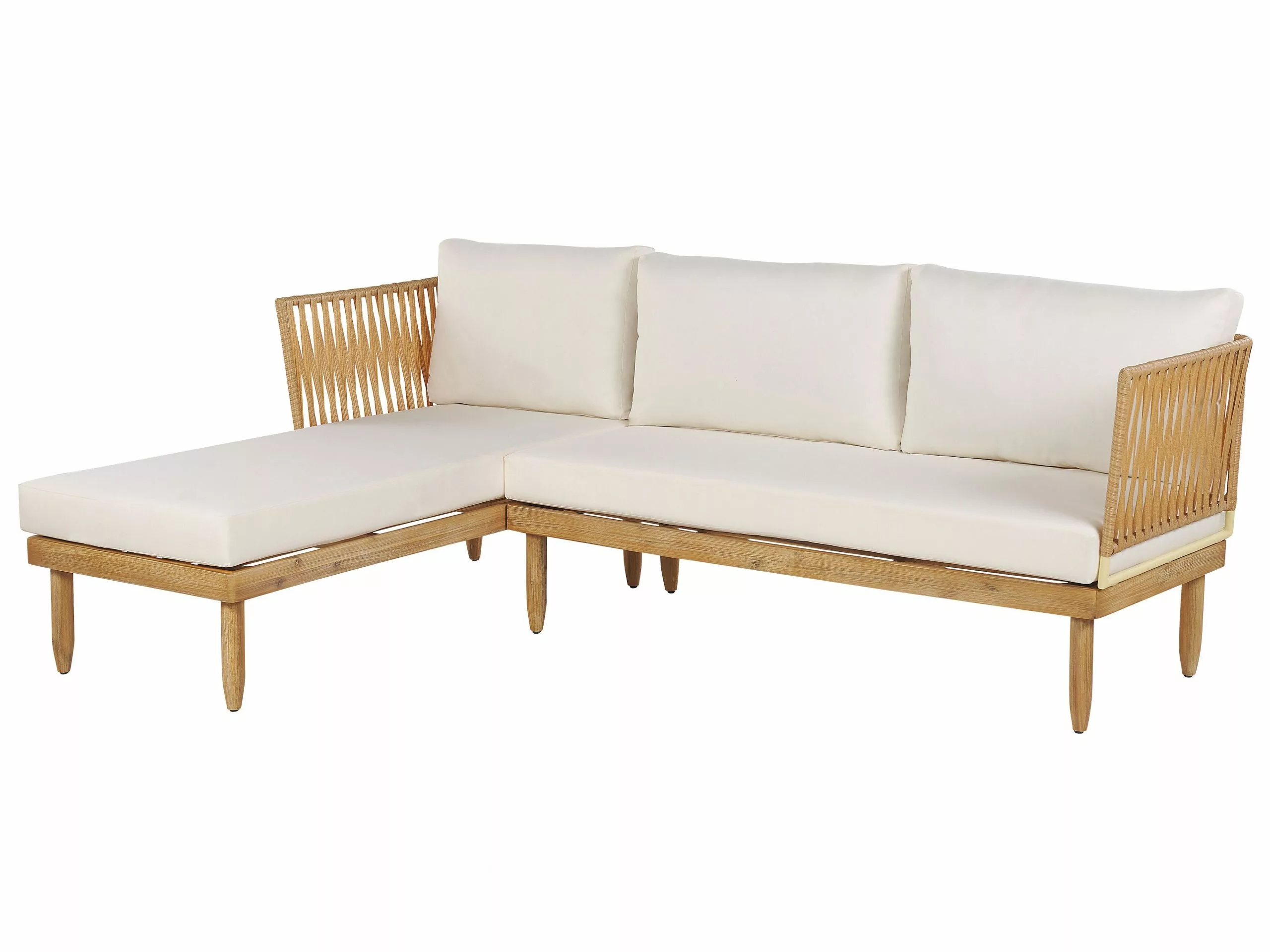 Beliani 4-istuttava Ulkosohvaryhmä Akasiapuu Oikeak. Valkoinen CREMONA - Image 6