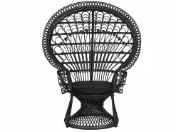 Beliani Riikinkukkotuoli Rottinki Musta EMMANUELLE -Ulkokalusteet myymälä undef src sa picid 836238 type whitesh image