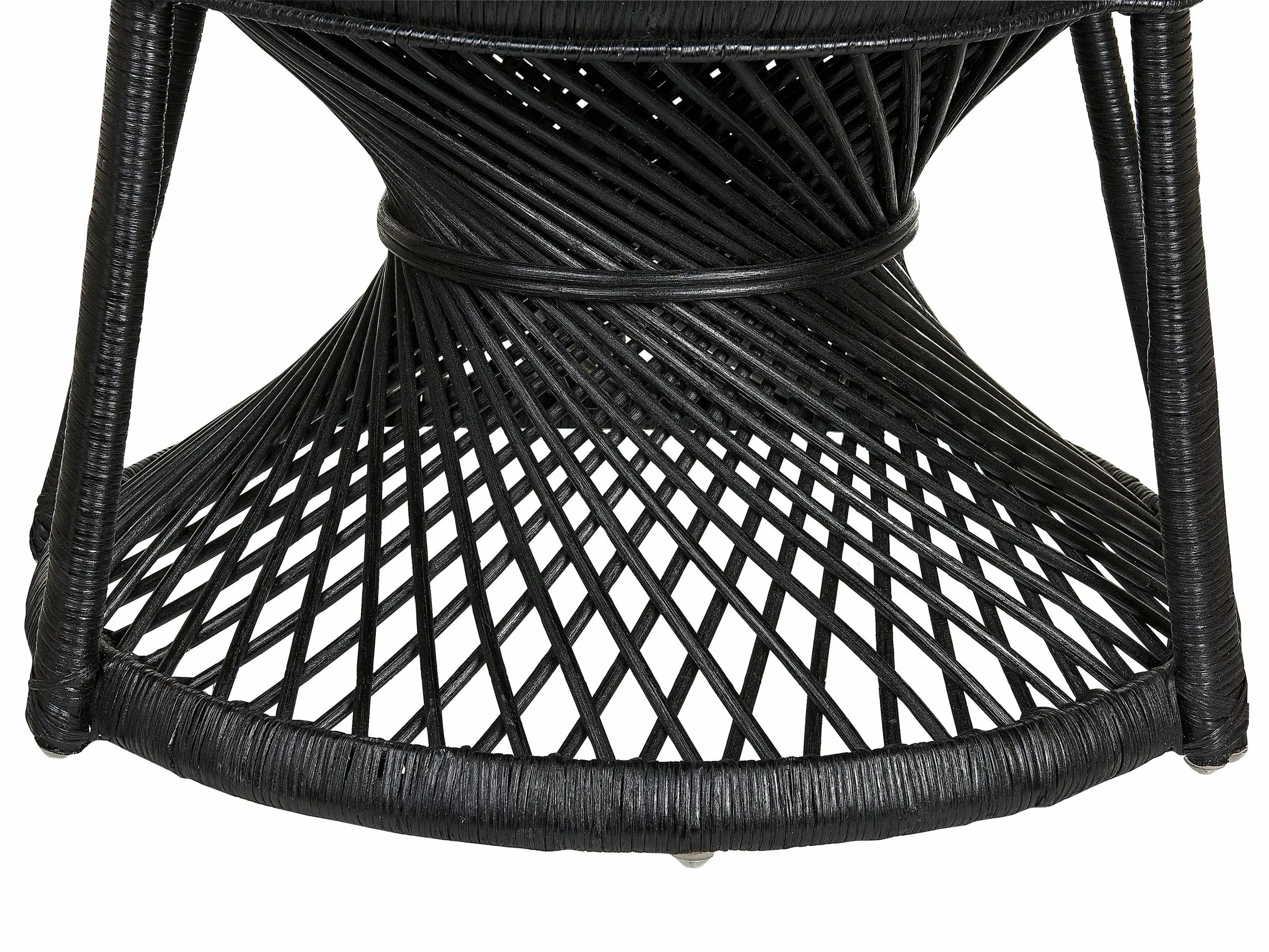 Beliani Riikinkukkotuoli Rottinki Musta EMMANUELLE - Image 8