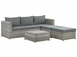 Beliani 5-istuttava Ulkosohvaryhmä Polyrottinki Oikeak. Harmaa SABBIA -Ulkokalusteet myymälä undef src sa picid 836735 type whitesh image