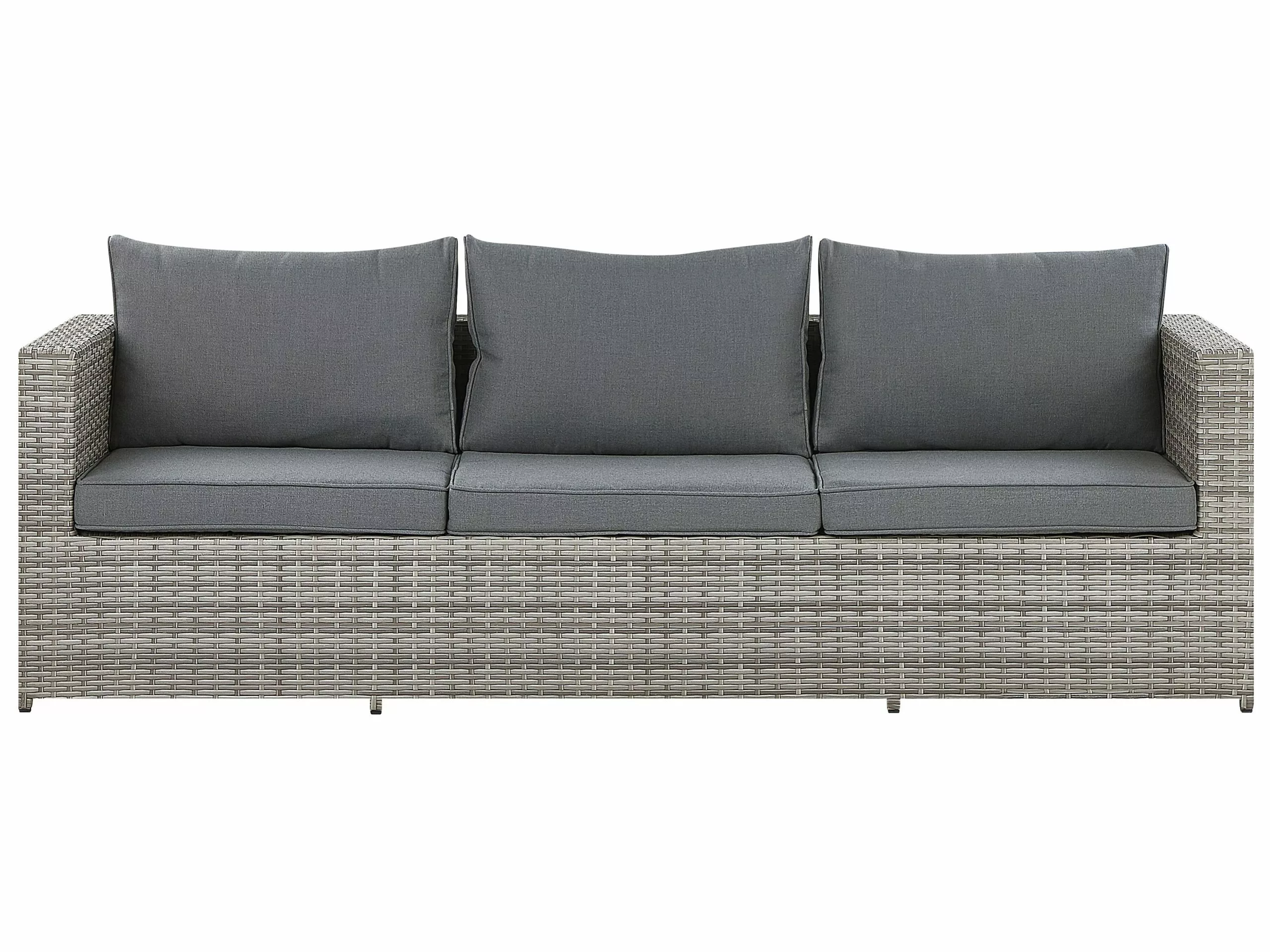 Beliani 5-istuttava Ulkosohvaryhmä Polyrottinki Oikeak. Harmaa SABBIA - Image 8