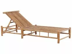 Beliani Aurinkotuoli Bambu Vaalea Puu/luonnonvalkoinen LIGURE -Ulkokalusteet myymälä undef src sa picid 838025 type whitesh image