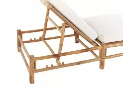 Beliani Aurinkotuoli Bambu Vaalea Puu/luonnonvalkoinen LIGURE -Ulkokalusteet myymälä undef src sa picid 838027 type whitesh image