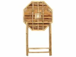 Beliani Puutarhapöytä Bambu Aurinkovarjo Vaalea Puu ⌀ 85 Cm MOLISE -Ulkokalusteet myymälä undef src sa picid 839872 type whitesh image