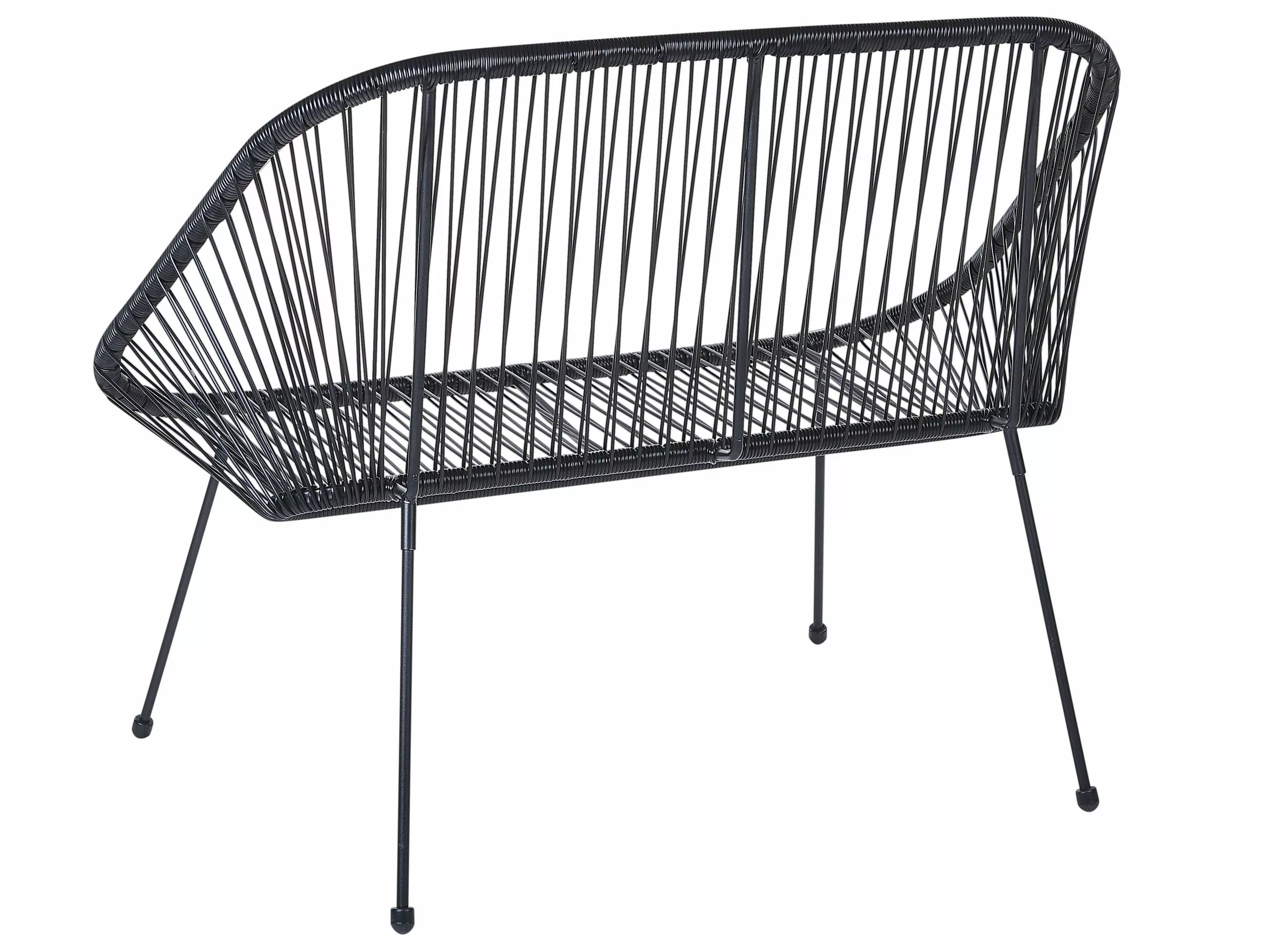 Beliani Puutarhapenkki Polyrottinki Musta 114 Cm ACAPULCO - Image 6