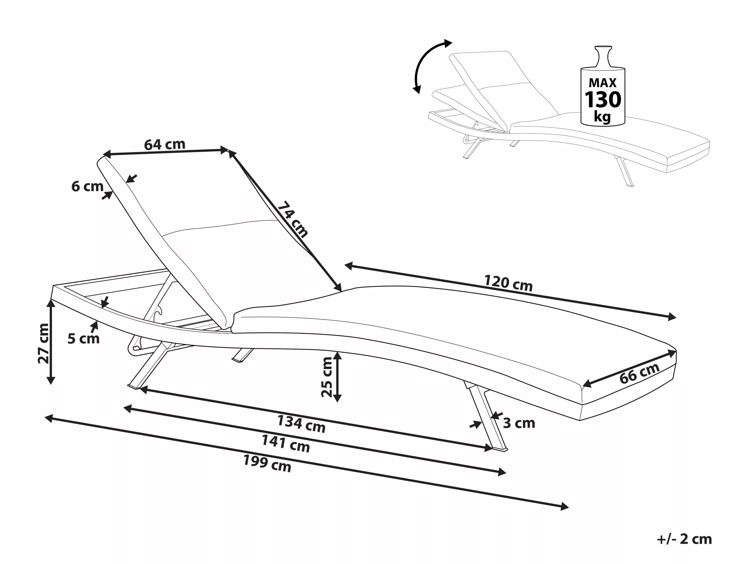 Beliani Aurinkotuoli Alumiini Vaaleanharmaa AMELIA 12 Beliani Aurinkotuoli Alumiini Vaaleanharmaa AMELIA - Image 10