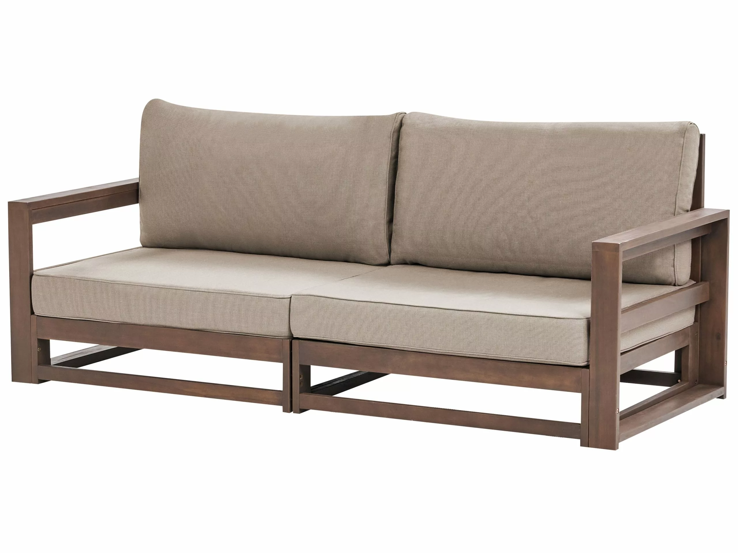 Beliani 2-istuttava Ulkosohva Sertifioitu Akasiapuu Tumma Puu TIMOR II